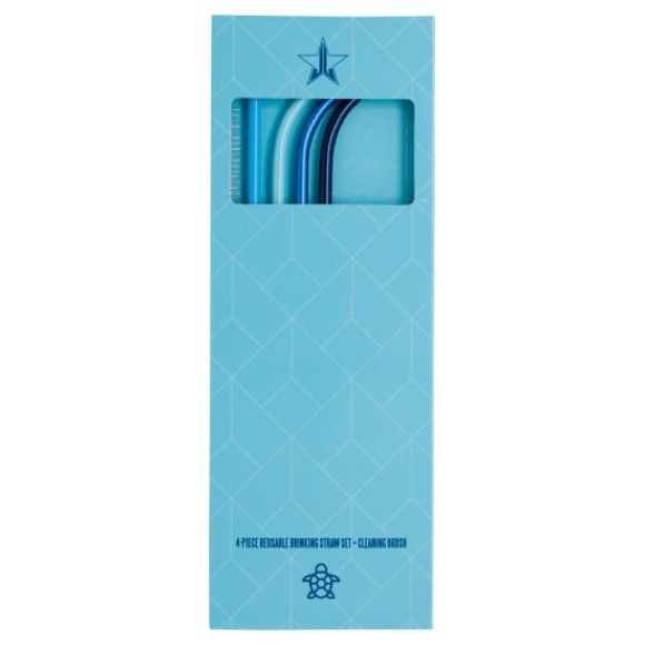 Jeffree Star Other - Jeffree Star 4-piece Blue Metal Straws Set